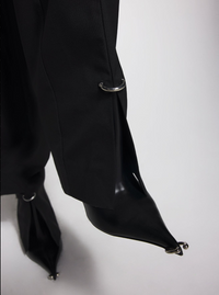 Pantalon ample tailored ajouré - Black