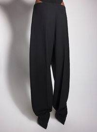 Pantalon ample tailored ajouré - Black