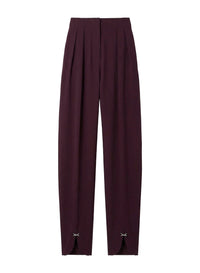 DARK PLUM // burgundy pierced loose tailored trousers