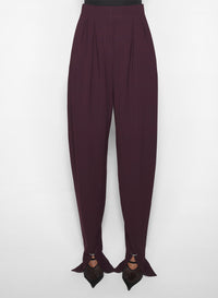 DARK PLUM // burgundy pierced loose tailored trousers