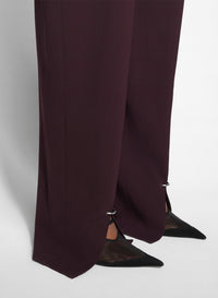 DARK PLUM // burgundy pierced loose tailored trousers