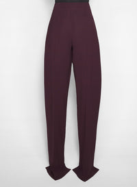 DARK PLUM // burgundy pierced loose tailored trousers