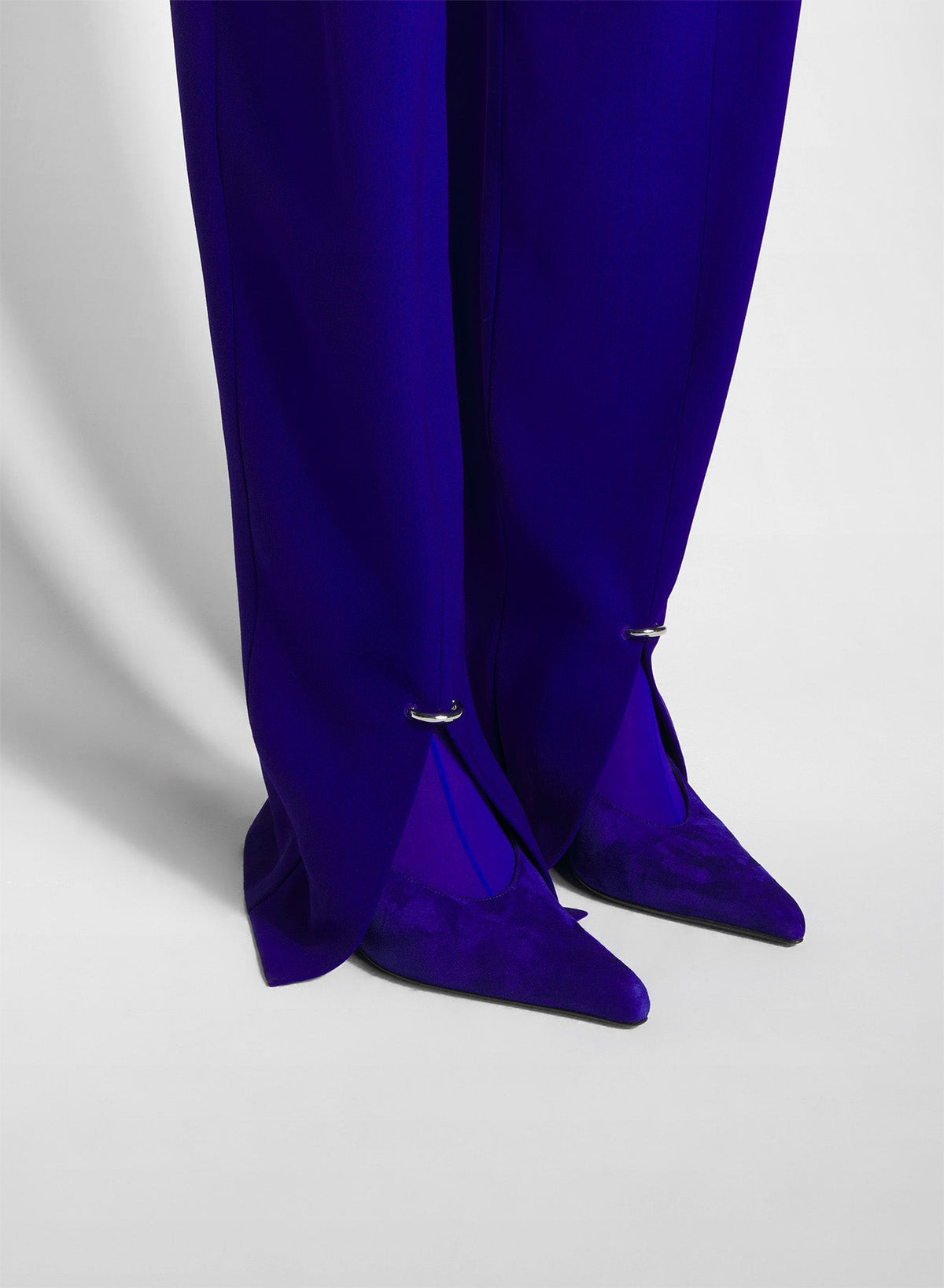 ULTRABLUE // blue pierced loose tailored trousers