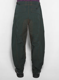 SLATE GREEN // green stitched parachute pants