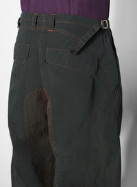 SLATE GREEN // green stitched parachute pants