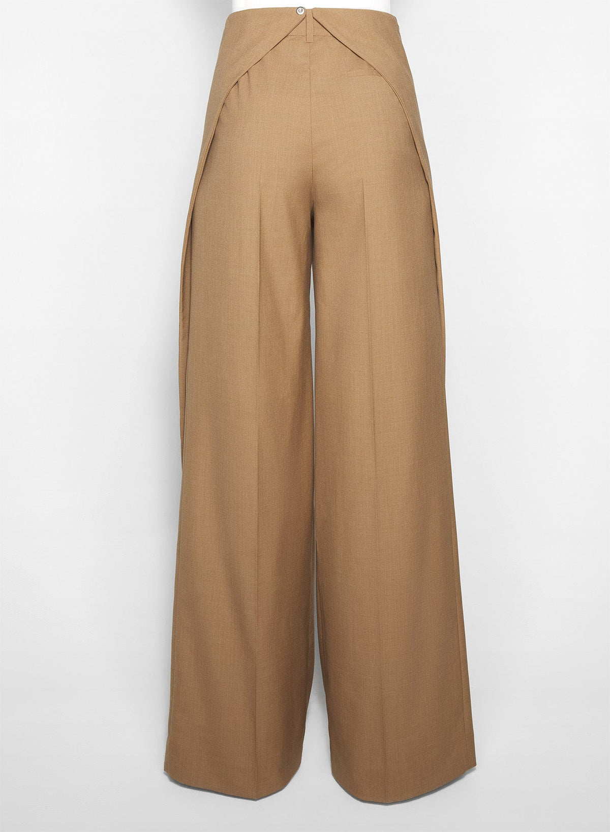 DARK BEIGE // beige asymmetric wide pants