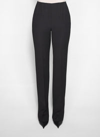 BLACK // black straight boned pants