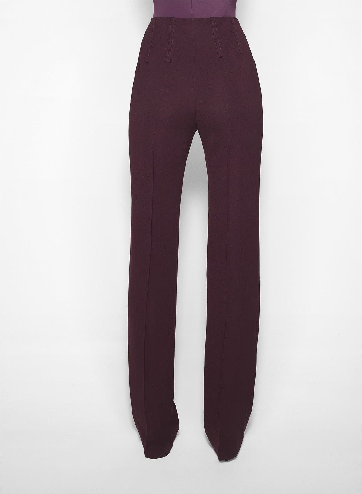 DARK PLUM // burgundy straight boned pants