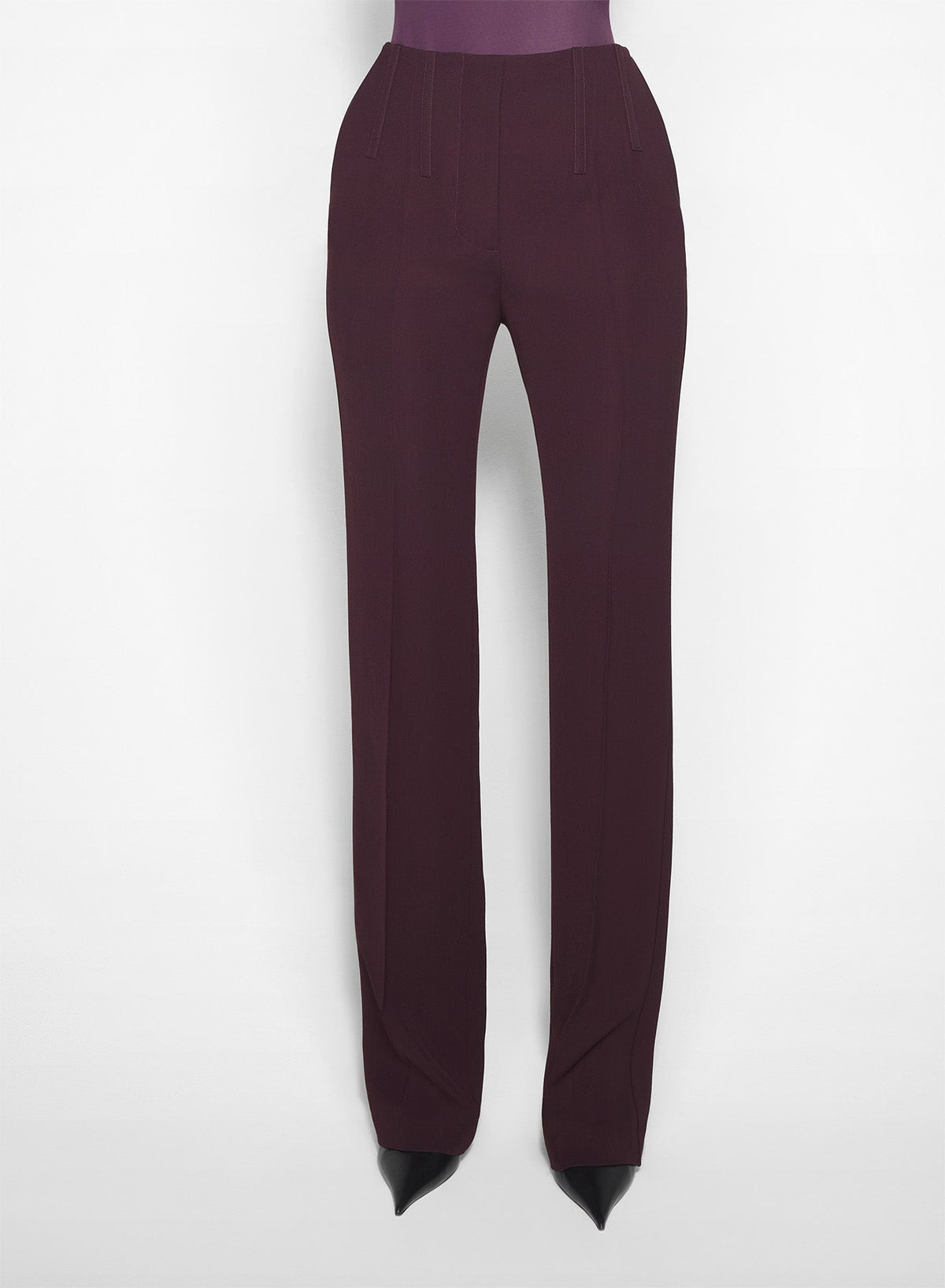 DARK PLUM // burgundy straight boned pants