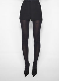 BLACK // black tailored boned shorts