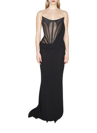 BLACK // black mugler signature corset gown
