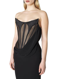 BLACK // black mugler signature corset gown