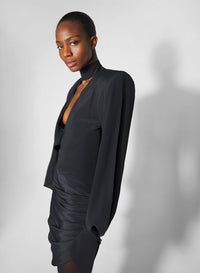 Robe-foulard drapée - Black