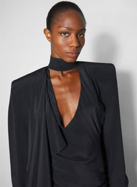 Robe-foulard drapée - Black