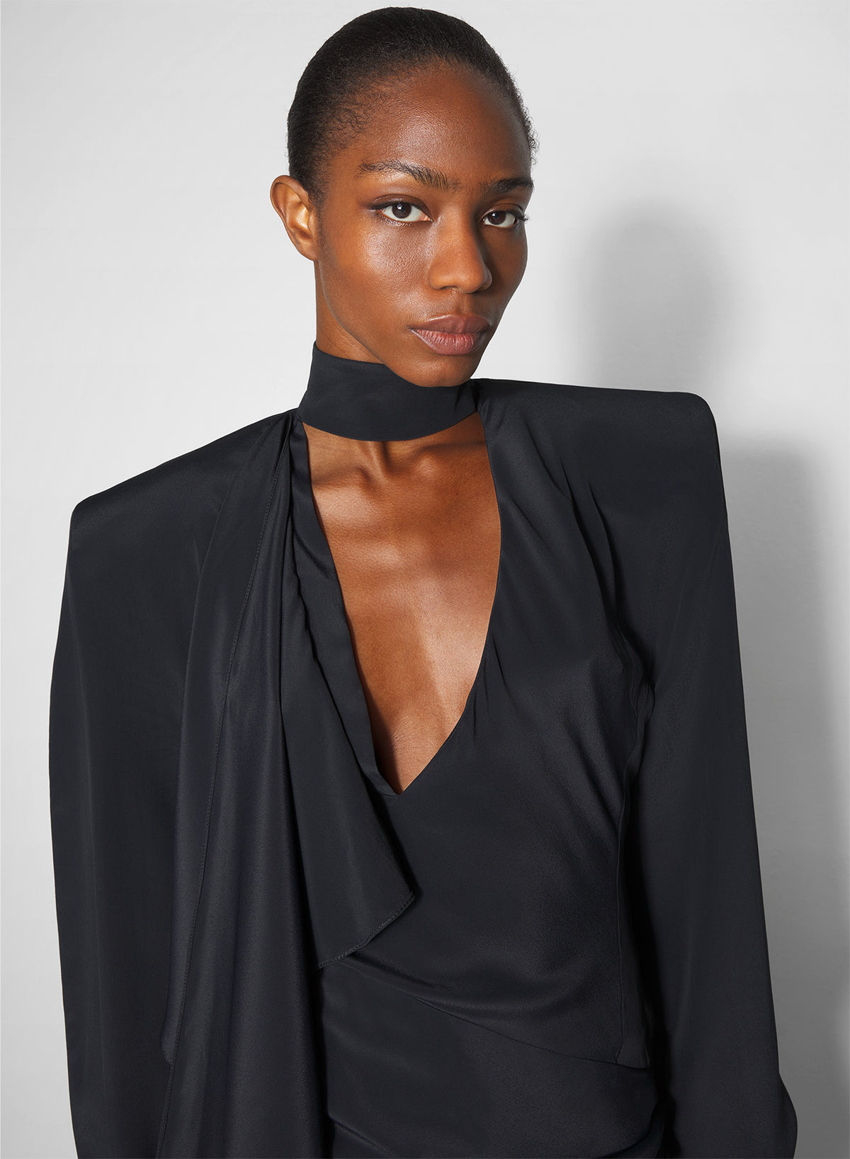 Robe-foulard drapée - Black