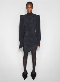 Robe-foulard drapée - Black