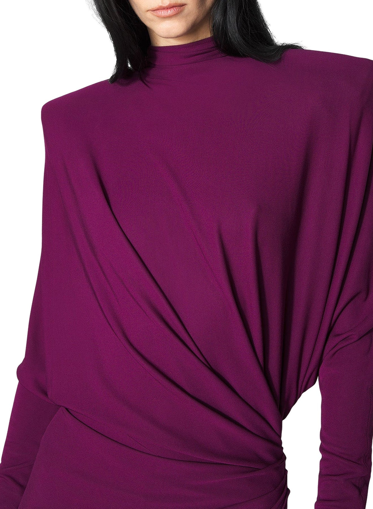 PLUM // plum draped open-back dress