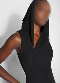 BLACK // black hooded sleeveless gown