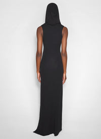 BLACK // black hooded sleeveless gown