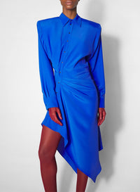 Asymmetrical shirt dress - Mediterranean Blue