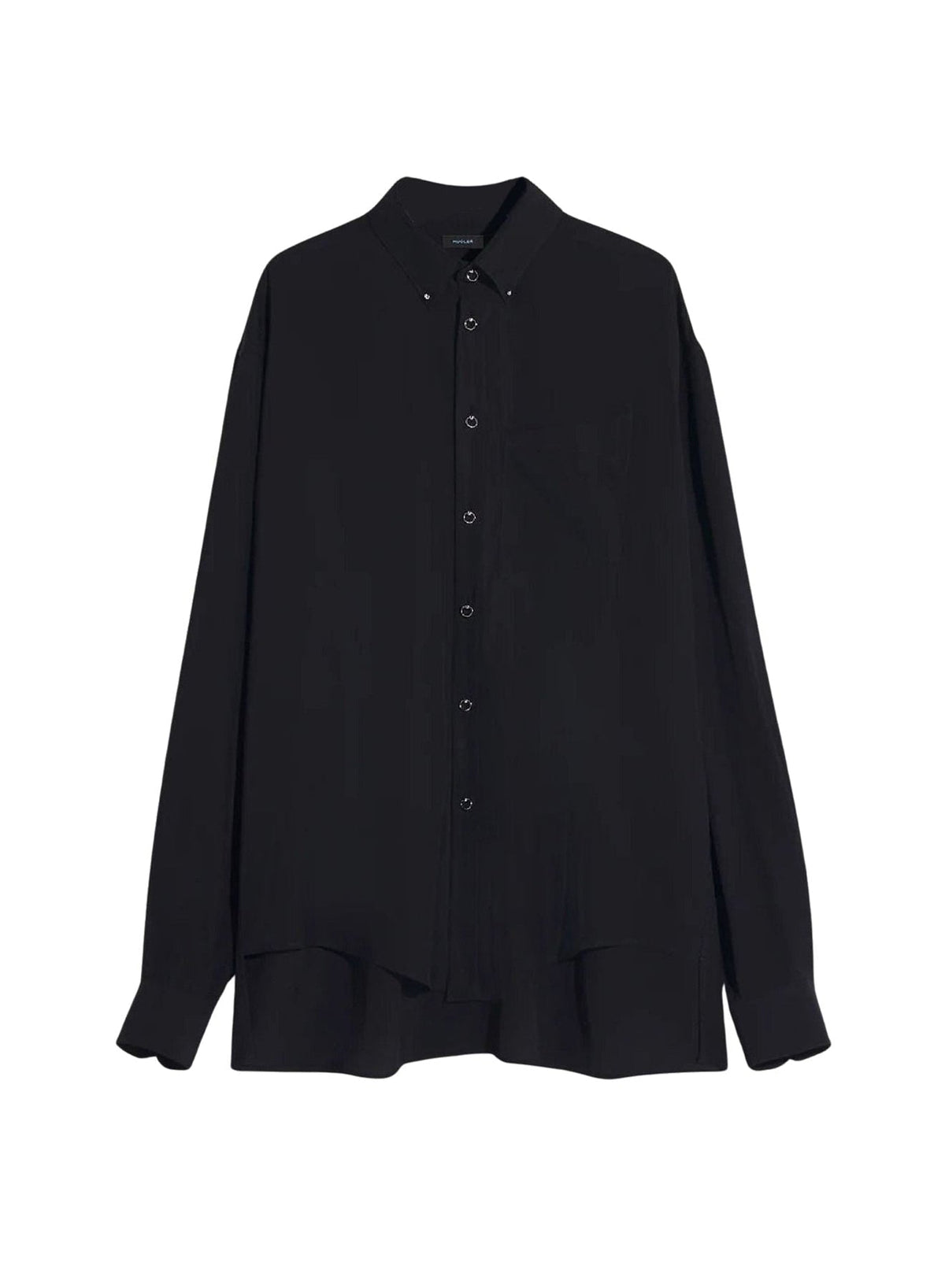 BLACK // black pierced shirt