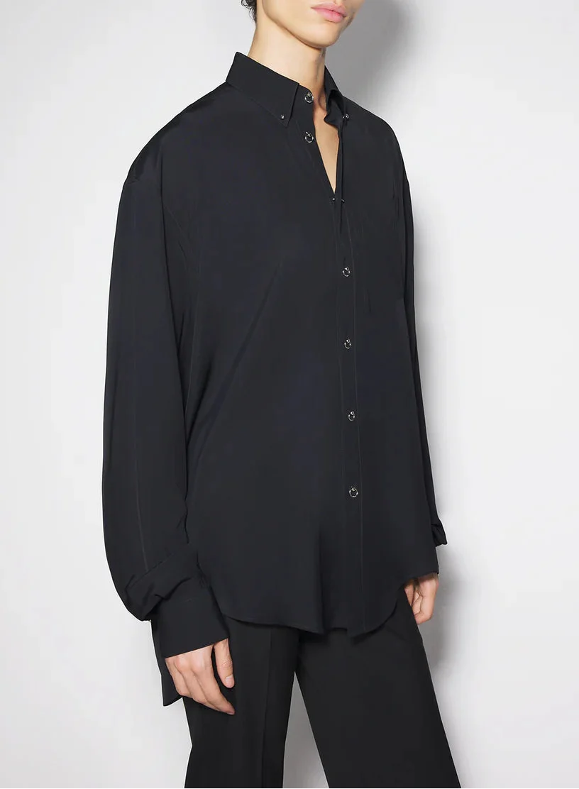BLACK // black pierced shirt
