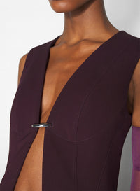 DARK PLUM // burgundy corseted pierced vest