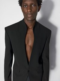 Veste cintrée sans col - Black