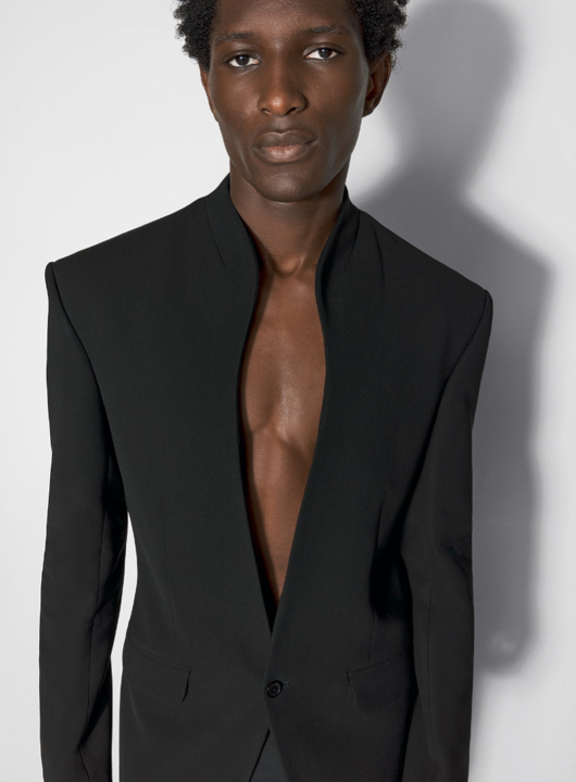 Veste cintrée sans col - Black