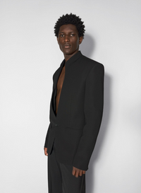 Veste cintrée sans col - Black