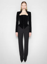 Veste corsetée en velours - Black