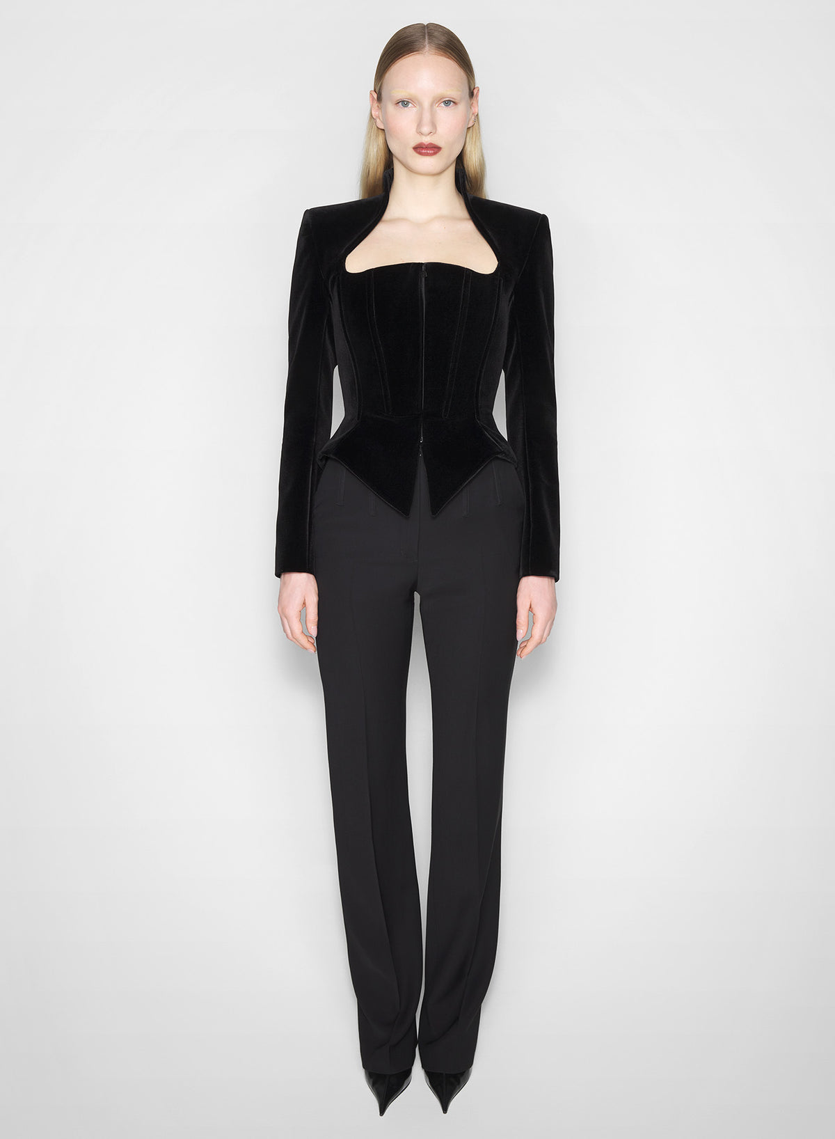 Veste corsetée en velours - Black