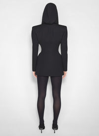 BLACK // black hooded tailored jacket