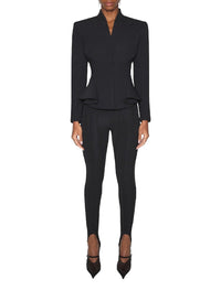 BLACK // black boned knit leggings