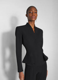 Veste évasée en laine - Black
