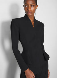 Veste évasée en laine - Black