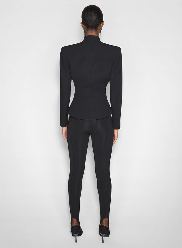 BLACK // black boned knit leggings
