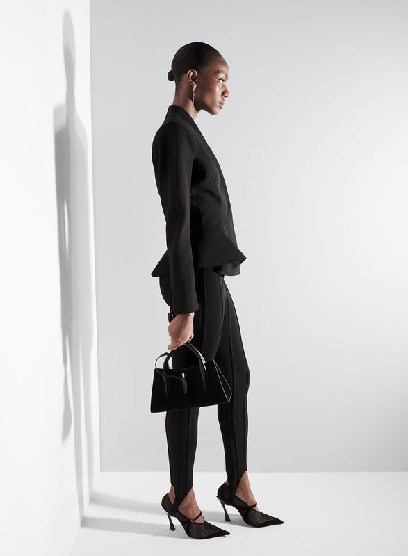 Veste évasée en laine - Black