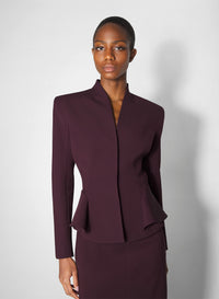 Veste évasée en laine - Dark Plum