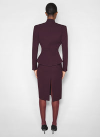 Veste évasée en laine - Dark Plum