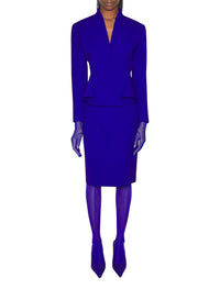 ULTRABLUE // blue flared wool jacket