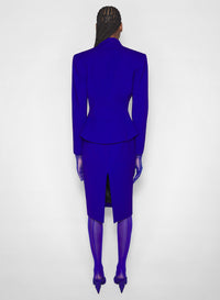 ULTRABLUE // blue flared wool jacket