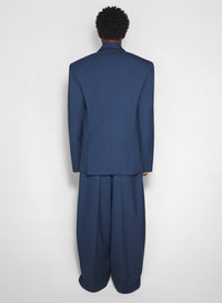 DARK BLUE // blue straight tailored jacket
