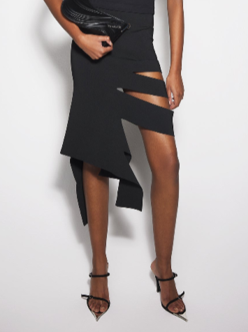 BLACK // black bandage knit skirt