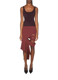 BURGUNDY // burgundy bandage knit skirt