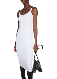 SNOW // white sculpting knit dress