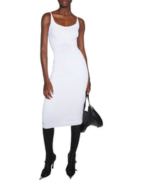 SNOW // white sculpting knit dress