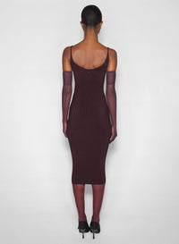 DARK BURGUNDY // burgundy sculpting knit dress