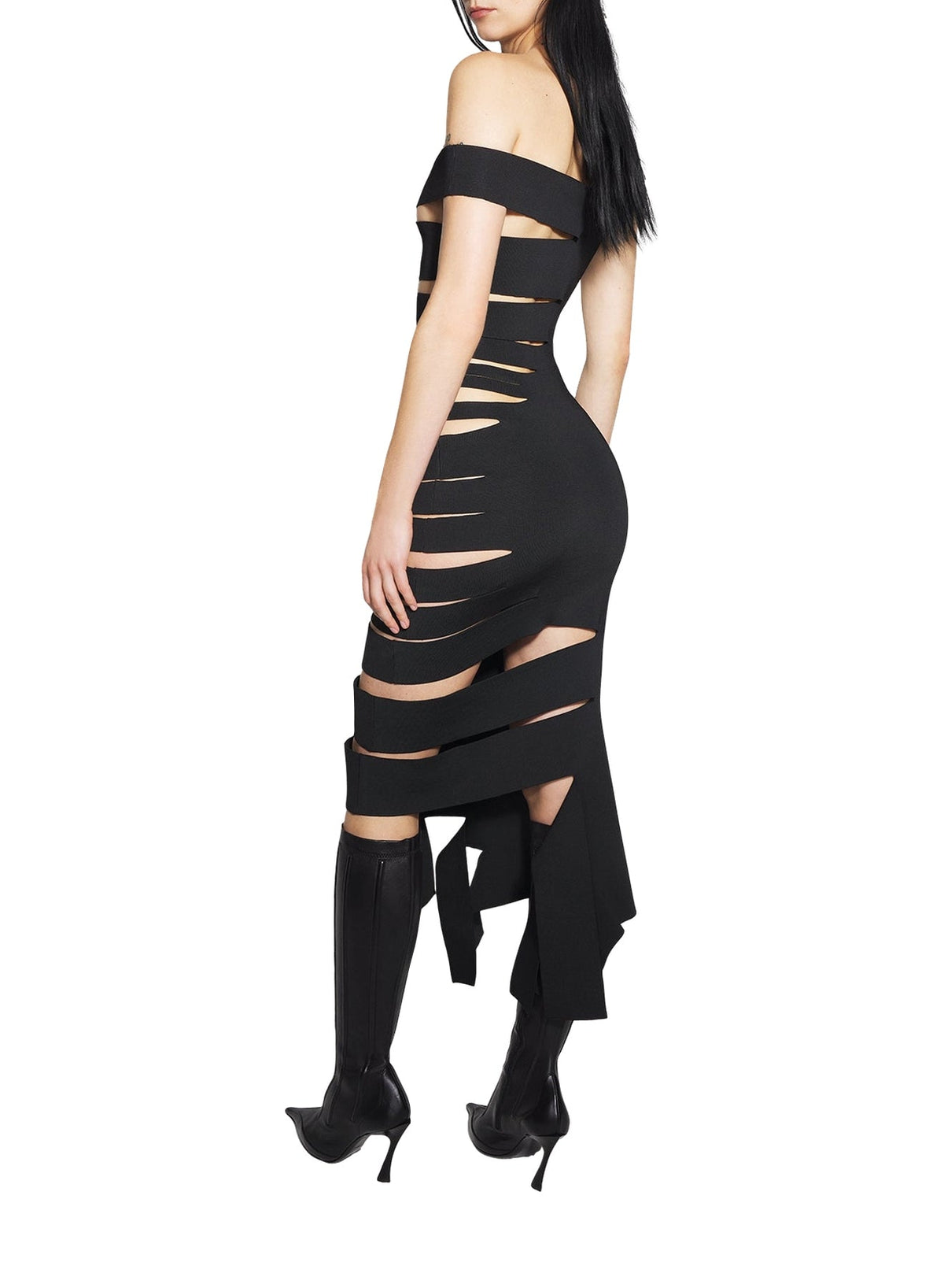 BLACK // black bandage knit dress