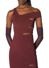 BURGUNDY // burgundy bandage knit dress